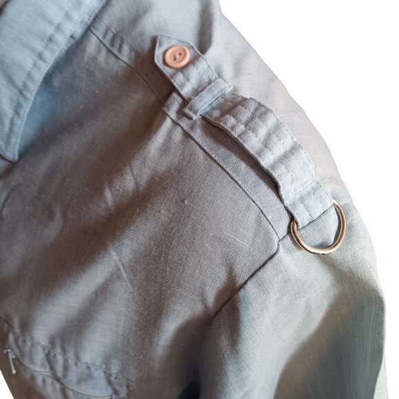 Vintage Kennington Blue Short Sleeve Shirt W/ Zippered Pockets & Button Details - Picture 4 of 8